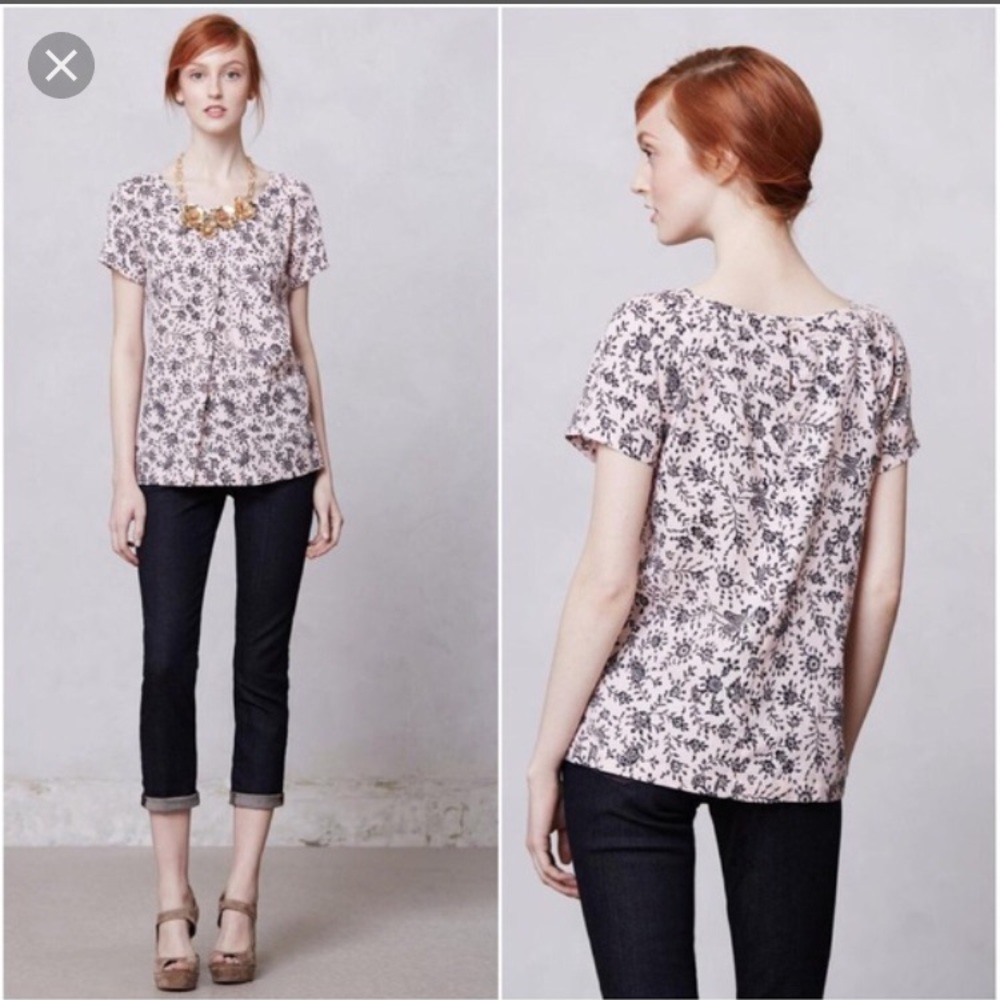 Anthropologie Portrait of a Girl Blouse, Sz 2